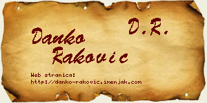 Danko Raković vizit kartica
